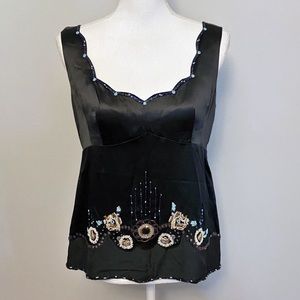 Nanette Lepore 100% silk Beadet Top